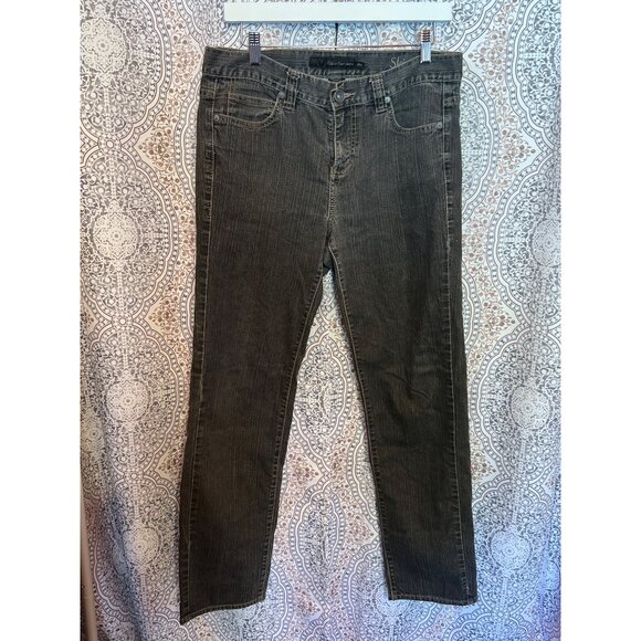 Calvin Klein Womens Straight-Leg Denim Jeans Size 30/10 Dark Wash Cotton-Blend - Picture 2 of 5